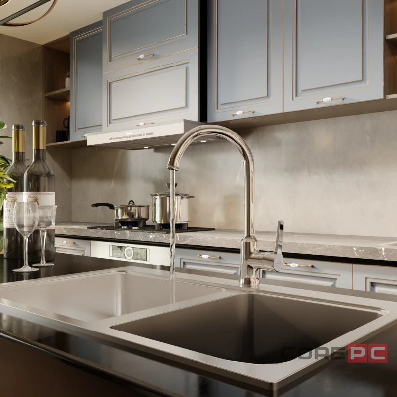 Смеситель для кухни MIXLINE МЛ22-032, рычажное управление, цвет хром