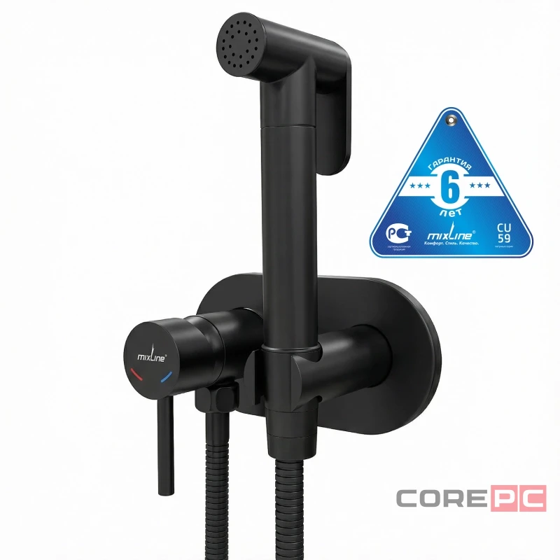 Смеситель для гигиенического душа MIXLINE МЛ31-085Ч/ML31-085BL, рычажное управление, цвет хром