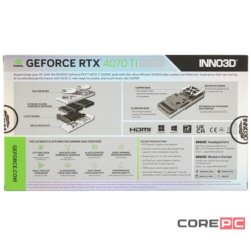 Видеокарта INNO3D (N407TS2-166XX-186156W) GeForce RTX 4070 Ti 16GB SUPER TWIN X2