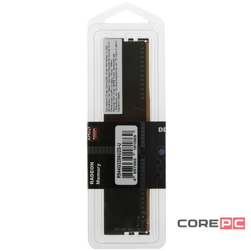 Оперативная память 4 Gb 3200 MHz AMD R9 GAMERS SERIES Black (R944G3206U2S-UO)