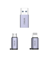 Адаптер WIWU Concise 3 в 1 Type-C на USB /Micro SD/Lightning (Wi-C031) (Grey)