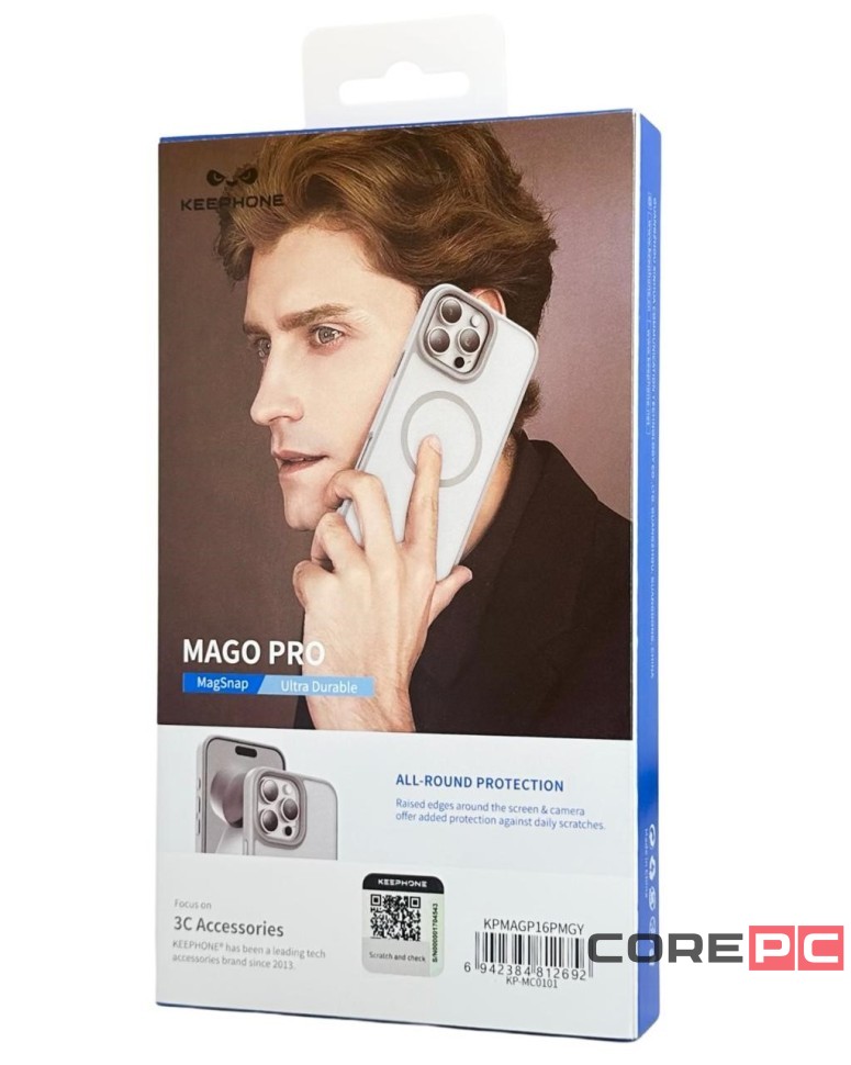 Накладка для i-Phone 16 Pro Max Keephone Mago Pro MagSnap серый