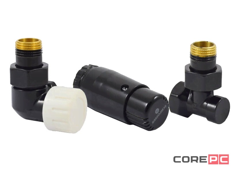 Комплект трехосевой SCHLOSSER STANDARD MINI 1/2quot; левый, Ral 9005, с термоголовкой MINI M30x1,5