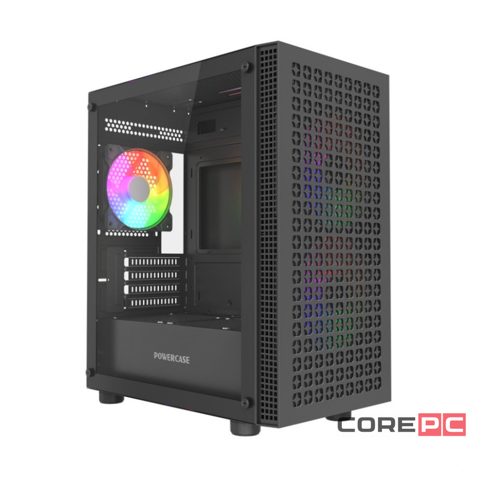 Компьютерный корпус Powercase Mistral Micro EM18 TG ARGB Black (CMMEM18B-A3)