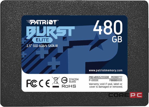 Твердотельный накопитель Patriot 480 Gb BURST E (PBE480GS25SSDR)