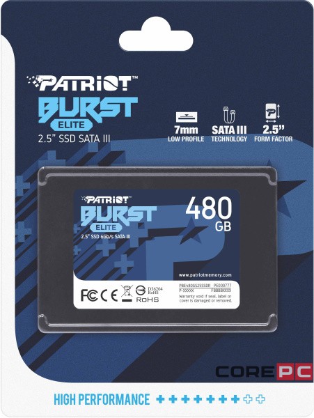 Твердотельный накопитель Patriot 480 Gb BURST E (PBE480GS25SSDR)