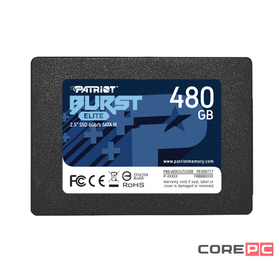 Твердотельный накопитель Patriot 480 Gb BURST E (PBE480GS25SSDR)