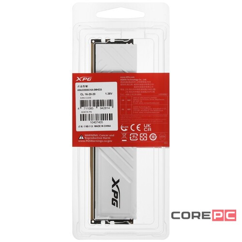 Оперативная память 8 Gb 3200 MHz ADATA XPG GAMMIX D35 RGB White (AX4U32008G16A-SWHD35)