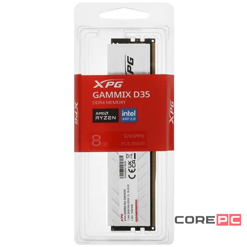 Оперативная память 8 Gb 3200 MHz ADATA XPG GAMMIX D35 RGB White (AX4U32008G16A-SWHD35)