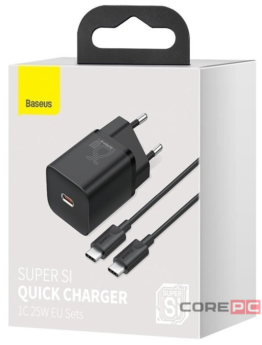 Сетевое зар. устр. Baseus Super Si Quick Charger 1C 25W 1м EU (TZCCSUP-L01) черное