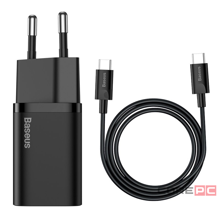 Сетевое зар. устр. Baseus Super Si Quick Charger 1C 25W 1м EU (TZCCSUP-L01) черное