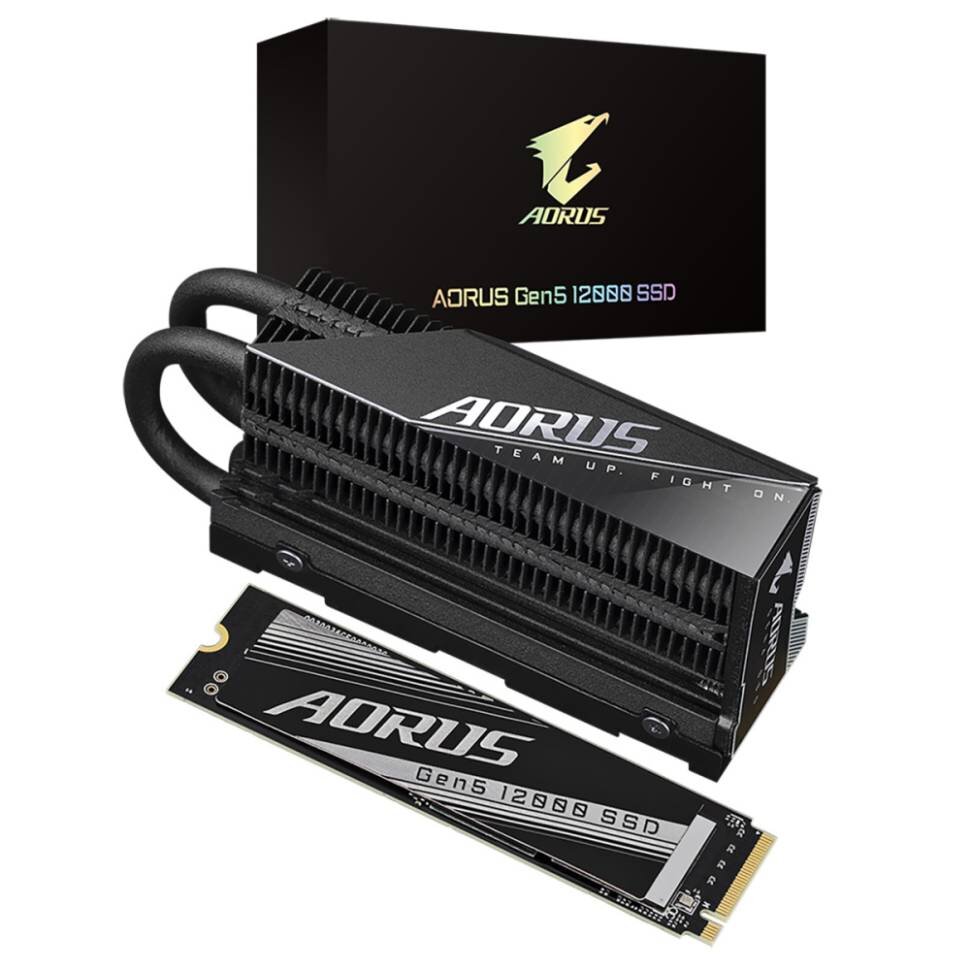 Твердотельный накопитель Gigabyte 1000 Gb AORUS Gen5 12000 AG512K1TB