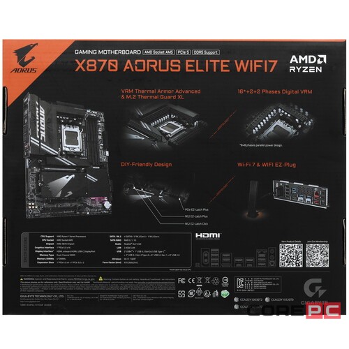 Материнская плата Gigabyte X870 AORUS ELITE WIFI7