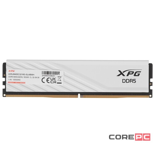Оперативная память 16 Gb 6400 MHz ADATA XPG LANCER Blade White (AX5U6400C3216G-SLABWH)