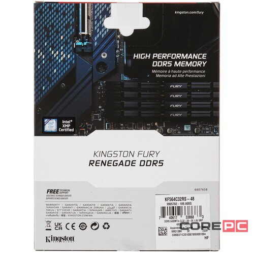 Оперативная память 48 Gb 6400 MHz Kingston FURY Renegade XMP Silver/Black (KF564C32RS-48)