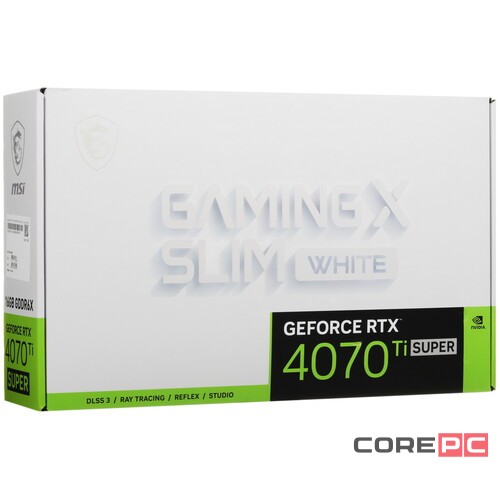 Видеокарта MSI (RTX 4070 Ti SUPER 16G GAMING X SLIM WHITE) GeForce RTX 4070 TI SUPER 16GB GAMING X SLIM White