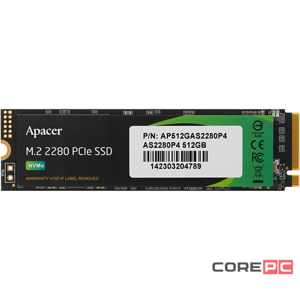 Твердотельный накопитель Apacer 512 Gb AS2280P4 (AP512GAS2280P4-1)