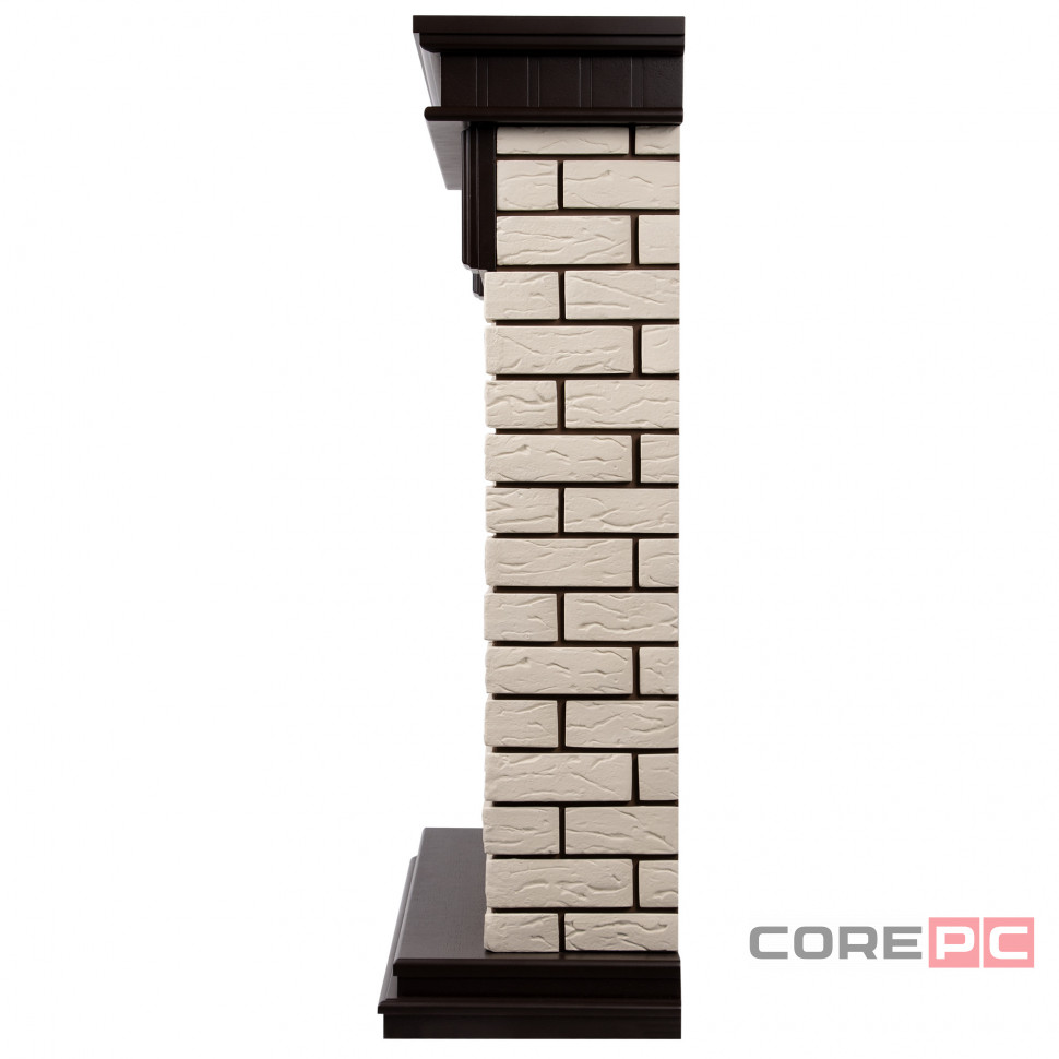 Портал Firelight Bricks Classic камень бежевый, шпон темный дуб