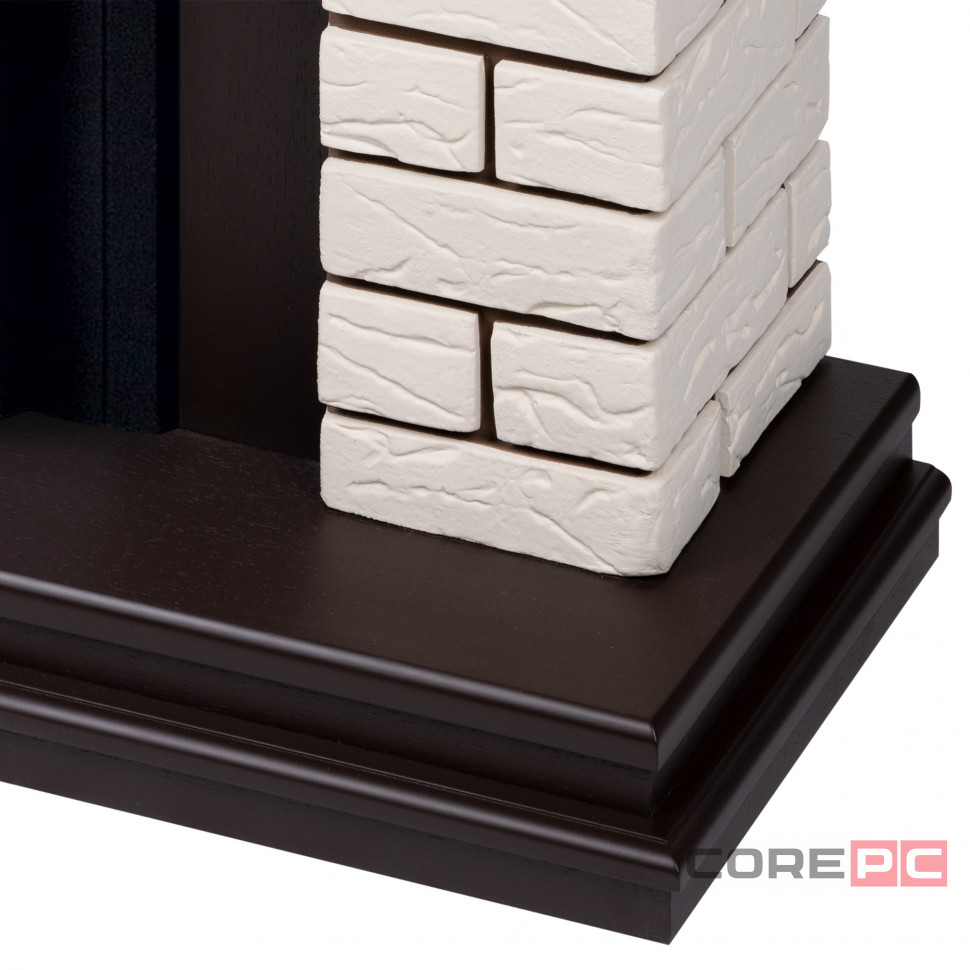 Портал Firelight Bricks Classic камень бежевый, шпон темный дуб