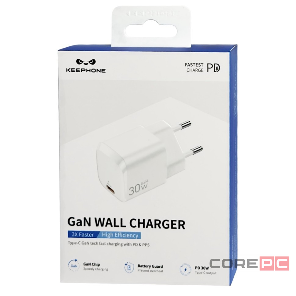 Сетевое зар. устр. Keephone CH-23092 1C 30W белое