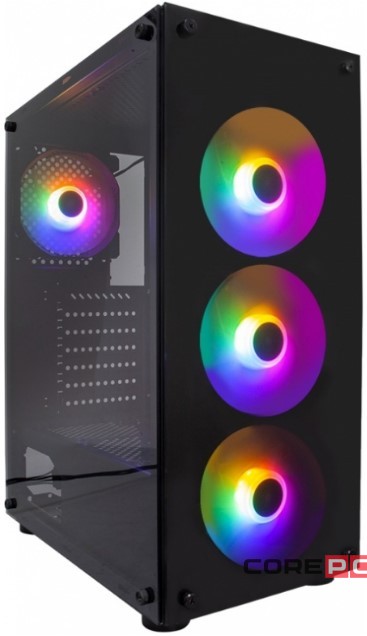 Компьютерный корпус 1STPLAYER FIRE DANCING V3-B FRGB Black (V3-B-BK-4FS1)