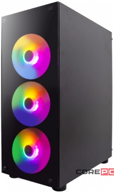 Компьютерный корпус 1STPLAYER FIRE DANCING V3-B FRGB Black (V3-B-BK-4FS1)