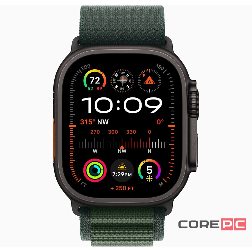 Apple Watch Ultra 2 (2024) 49mm Black Titanium Case Dark Green Alpine Loop (M)