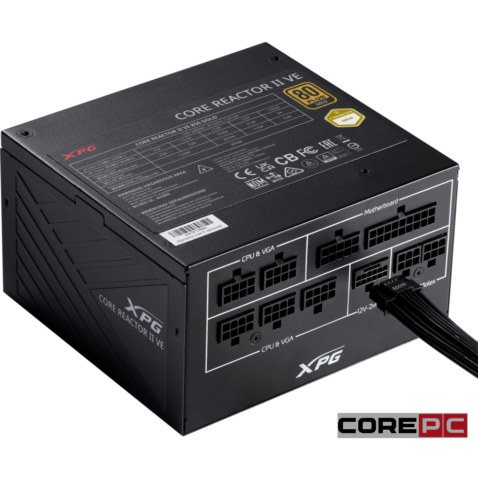 Блок питания ADATA XPG 850W (COREREACTORIIVE850G-BKCEU) 16 Pin (PCIe 5.0 Connector Cable Details)