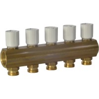 Коллектор Giacomini с термостатическими клапанами 1quot; x 3/4quot;E /5, R553VY045