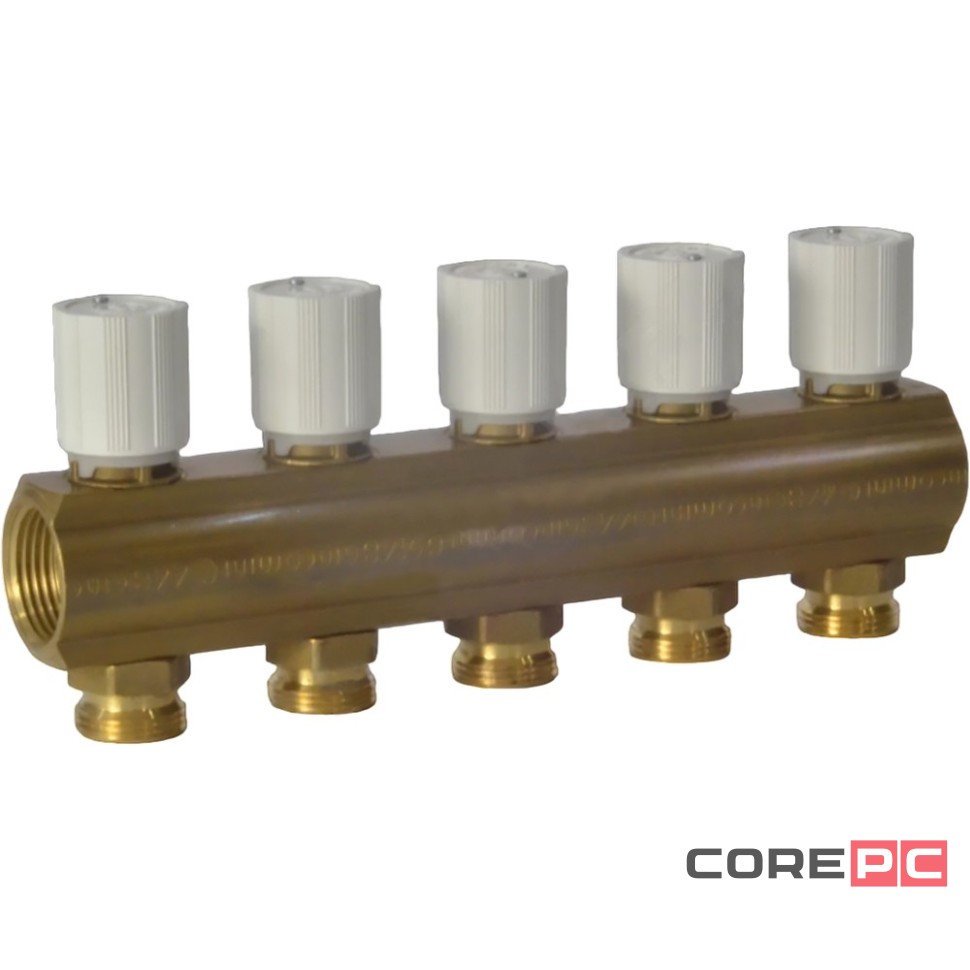 Коллектор Giacomini с термостатическими клапанами 1quot; x 3/4quot;E /5, R553VY045