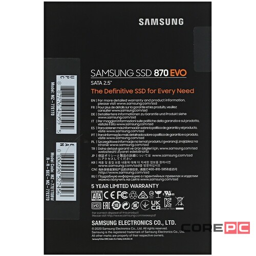 Твердотельный накопитель Samsung 1000 Gb 870 EVO MZ-77E1T0BW