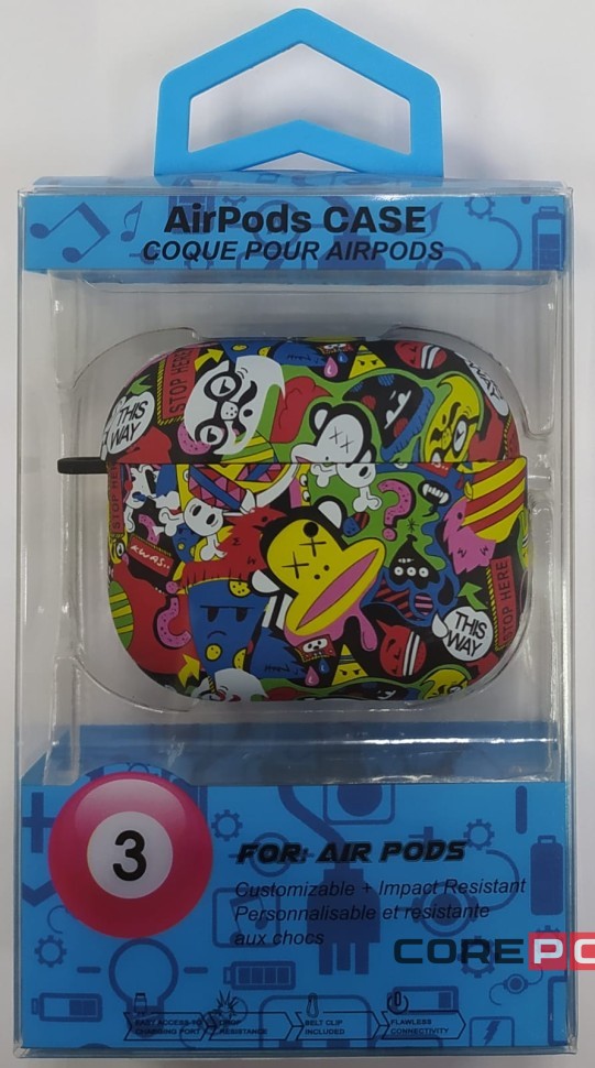 Силиконовый светящийся в темноте чехол для AirPods 3 Luxo Kaws рисунок №10