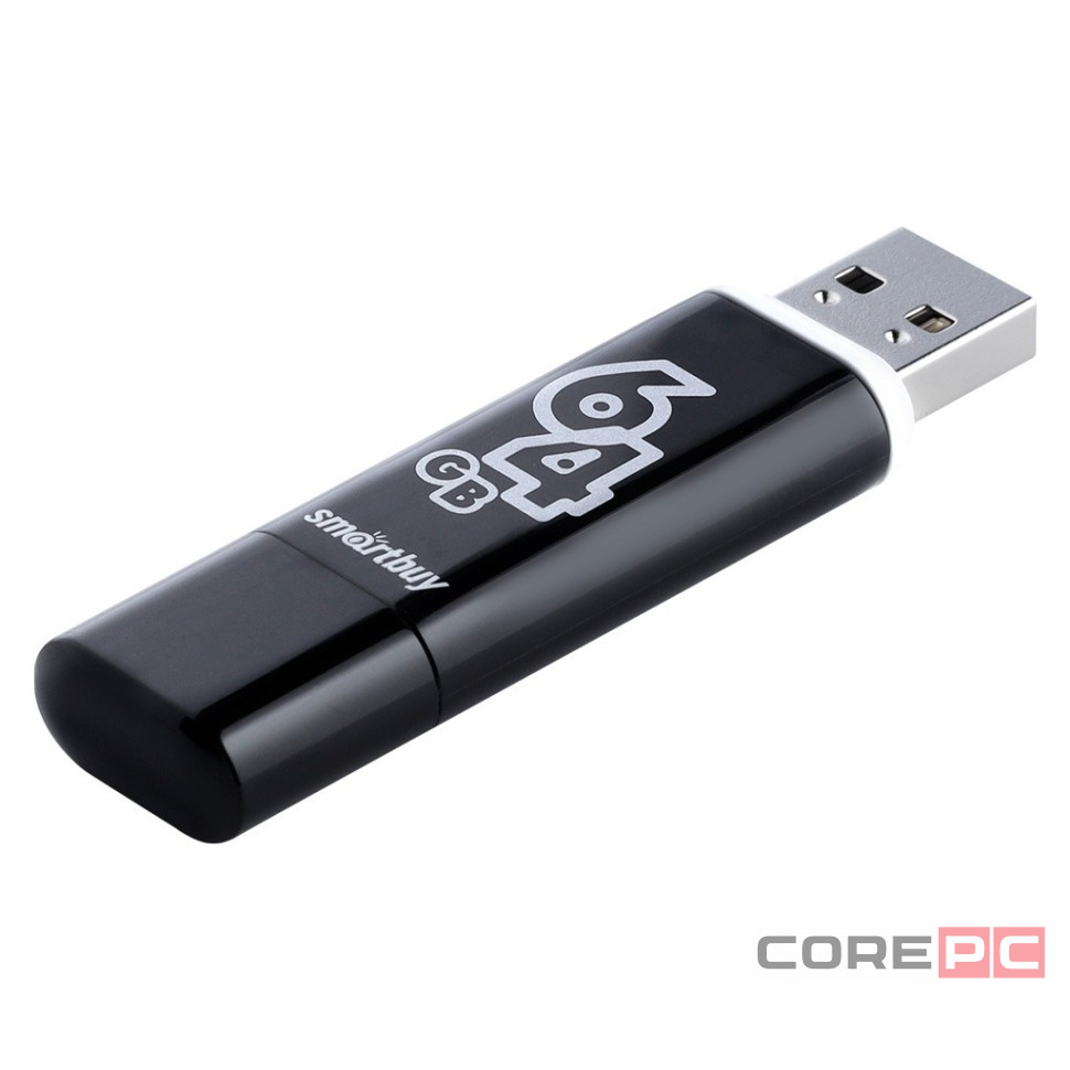 USB флеш накопитель Smartbuy 64GB Glossy series Black (SB64GBGS-K)