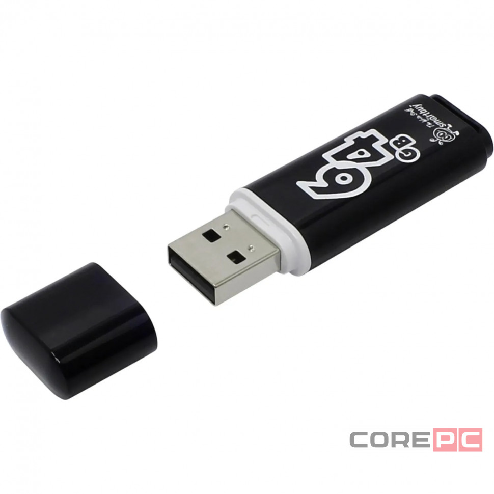 USB флеш накопитель Smartbuy 64GB Glossy series Black (SB64GBGS-K)