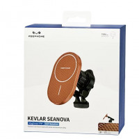 Держатель c беспроводной зарядкой на торпеду/воздуховод Keephone Seanova оранжевый