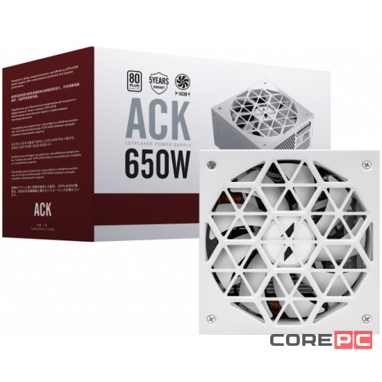 Блок питания 1STPLAYER 650W ACK STANDARD White (HA-650AC1-WH)