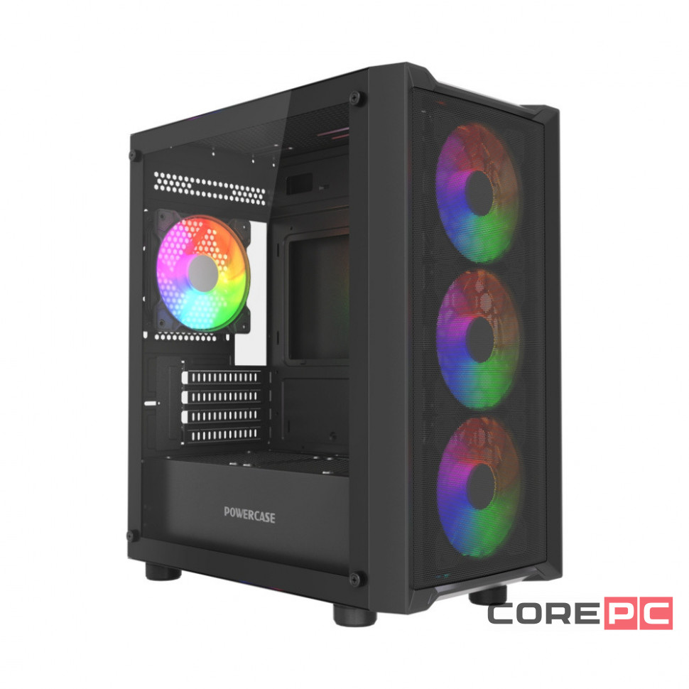 Компьютерный корпус Powercase Mistral Micro EM19 TG ARGB Black (CMMEM19B-A4)