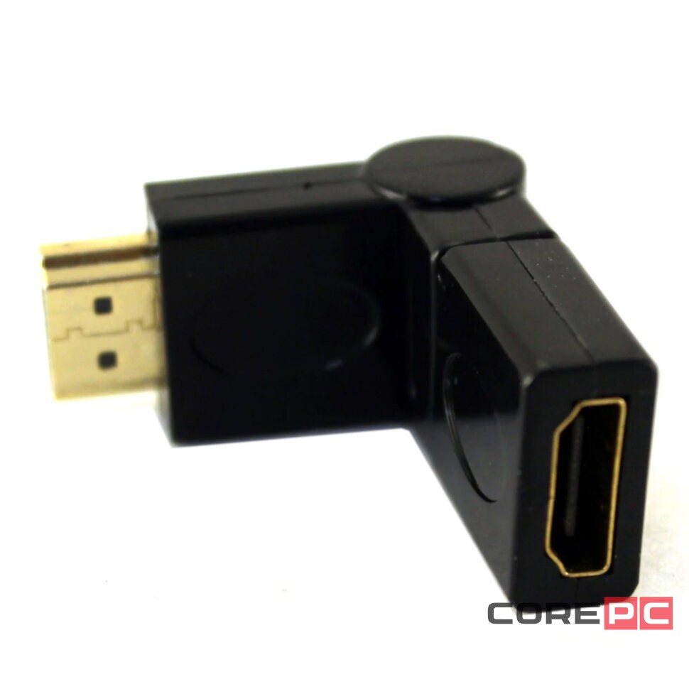 Переходник HDMI (мама) - HDMI (папа) Perfeo (A7013) угловой поворотный