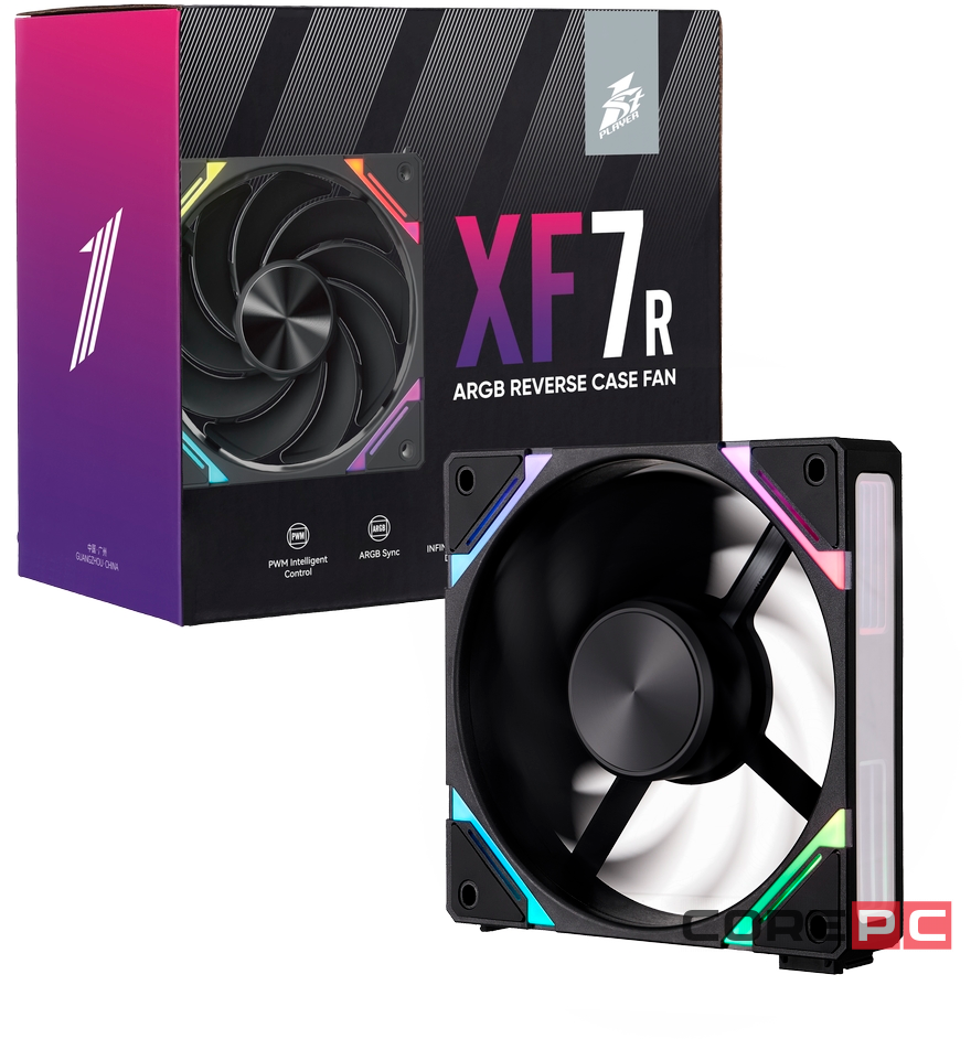 Комплект вентиляторов для корпуса 1STPLAYER XF7R Reverse ARGB Black (XF7R-BK-3IN1)