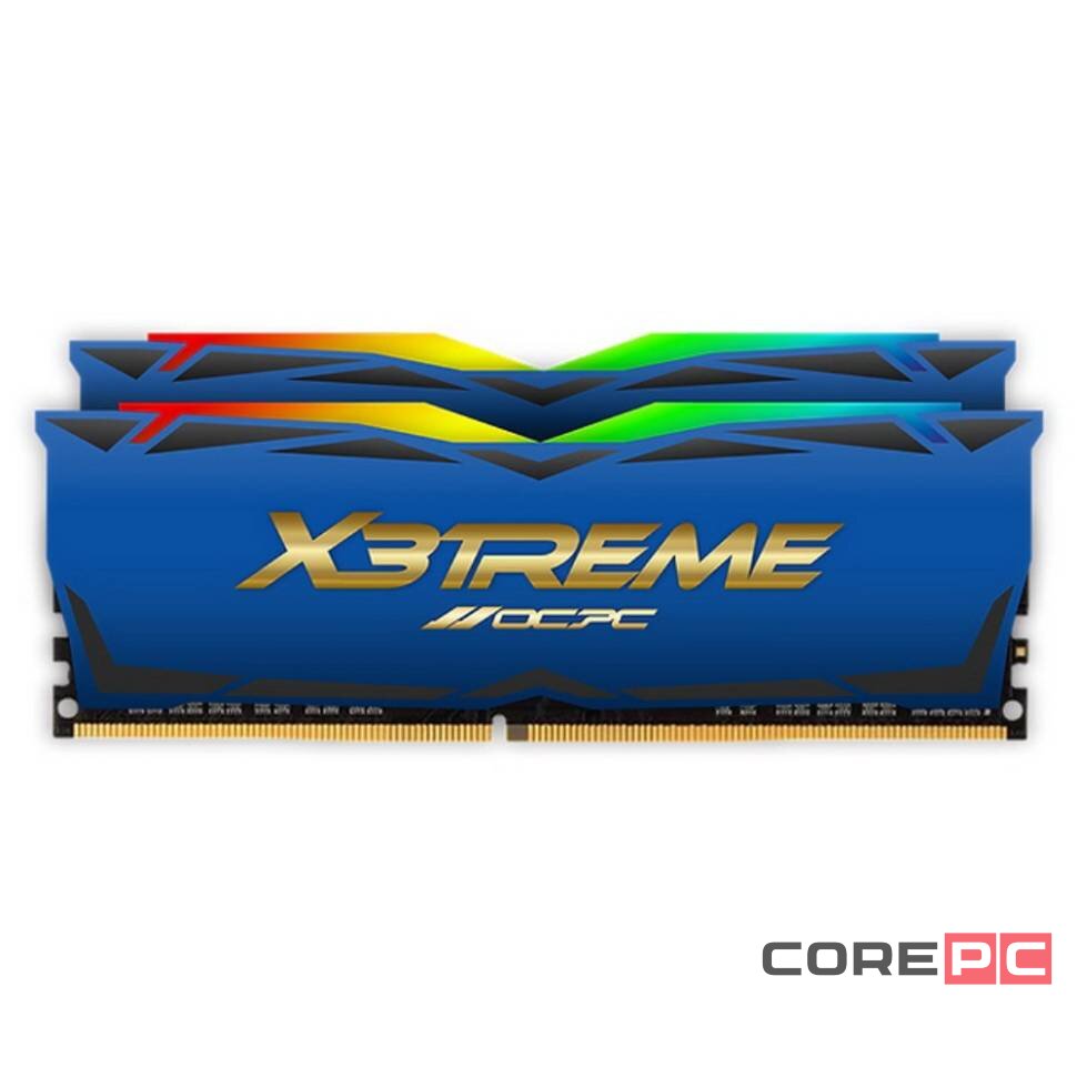 Оперативная память 32 Gb 3600 MHz OCPC X3TREME RGB Blue (MMX3A2K32GD436C18BU)
