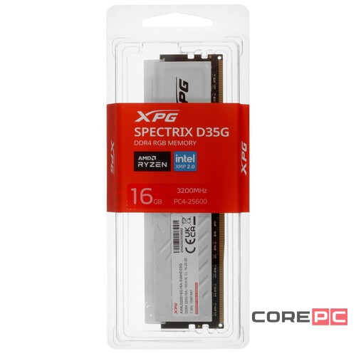 Оперативная память 16 Gb 3200 MHz ADATA XPG SPECTRIX D35G RGB White (AX4U320016G16A-SWHD35G)