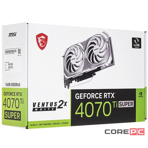 Видеокарта MSI (RTX 4070 Ti SUPER 16G VENTUS 2X) GeForce RTX 4070 Ti SUPER 16GB VENTUS 2X