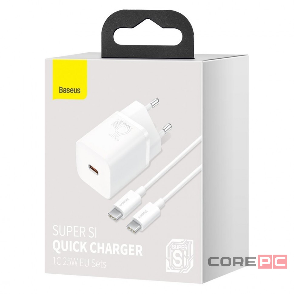 Сетевое зар. устр. Baseus Super Si Quick Charger 1C 25W 1м EU (TZCCSUP-L02) белое