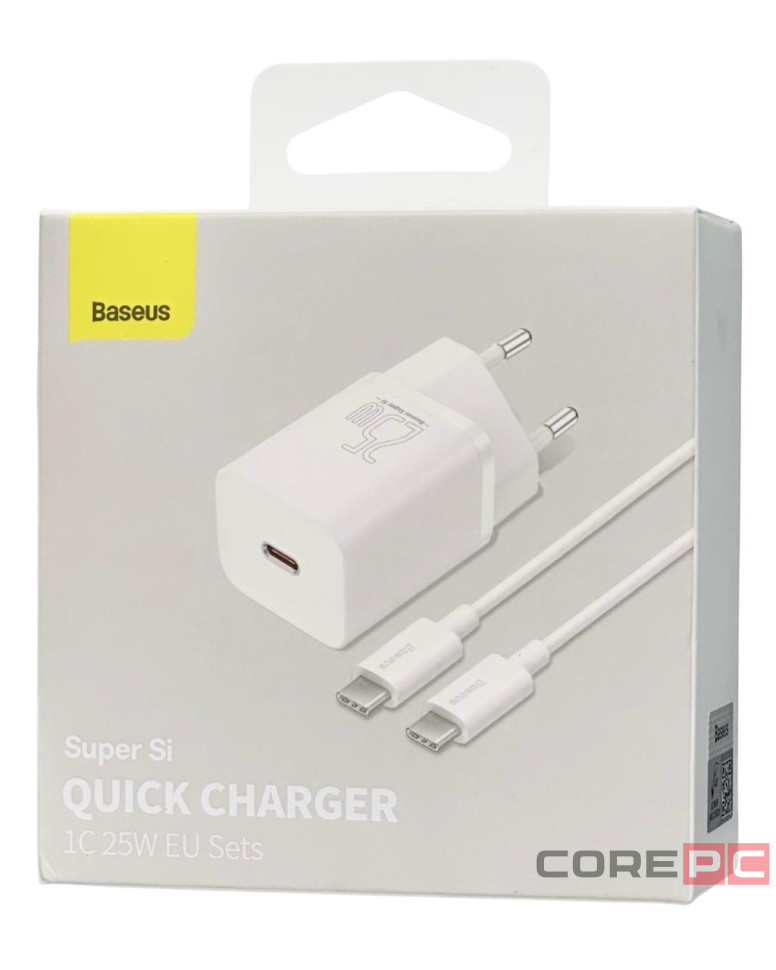 Сетевое зар. устр. Baseus Super Si Quick Charger 1C 25W 1м EU (TZCCSUP-L02) белое