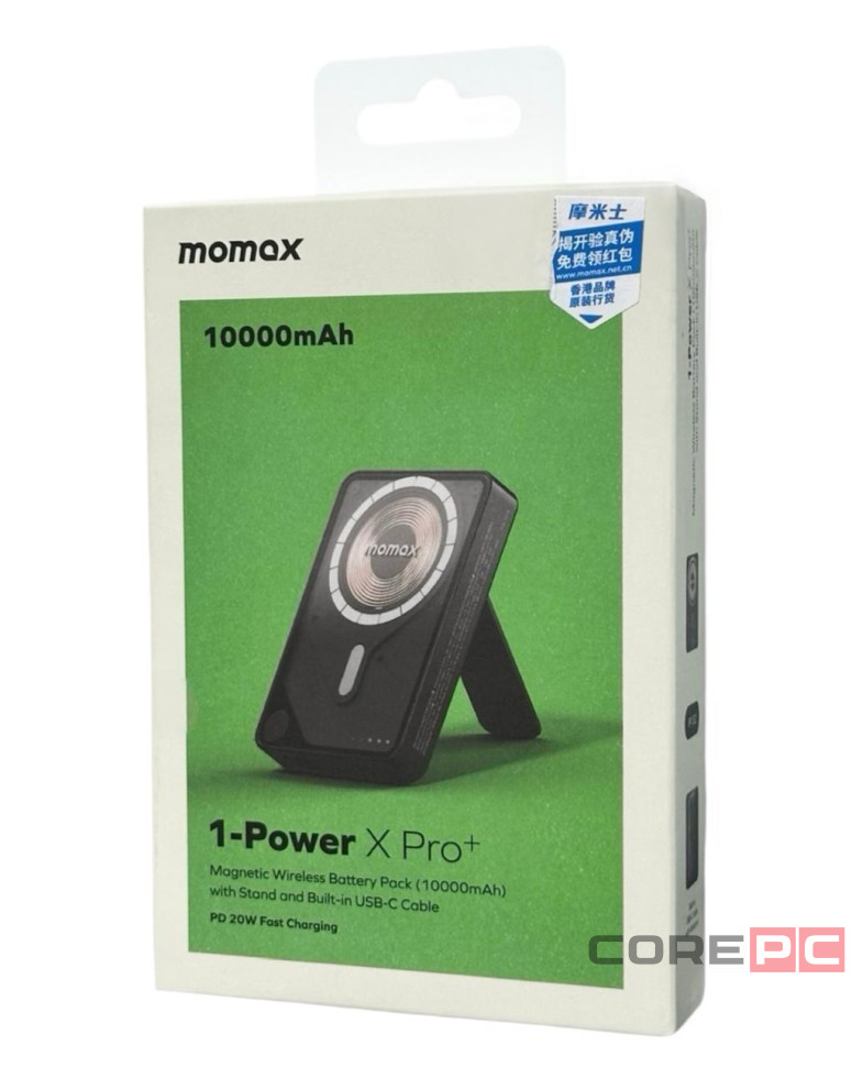 Powerbank магнитный с MagSafe Momax 1-Power X Pro+ 10000mAh IP132HKD черный