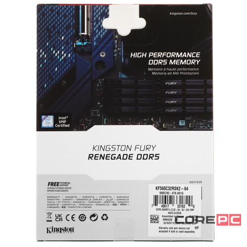 Оперативная память 64 Gb 6000 MHz Kingston FURY Renegade Silver (KF560C32RSK2-64)