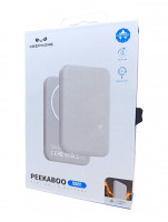 Powerbank магнитный с MagSafe Keephone Peekaboo 5000mAh кожаный белый