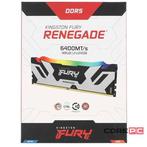 Оперативная память 48 Gb 6400 MHz Kingston FURY Renegade RGB XMP Silver/Black (KF564C32RSAK2-48)