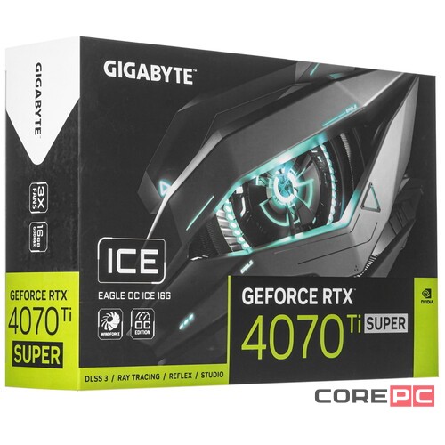 Видеокарта Gigabyte (GV-N407TSEAGLEOCICE-16GD) GeForce RTX 4070 Ti SUPER 16GB EAGLE OC ICE