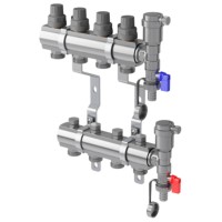 Коллектор в сборе Royal Thermo с расходомерами 1quot; ВР-3/4quot; НР, 9 выходов